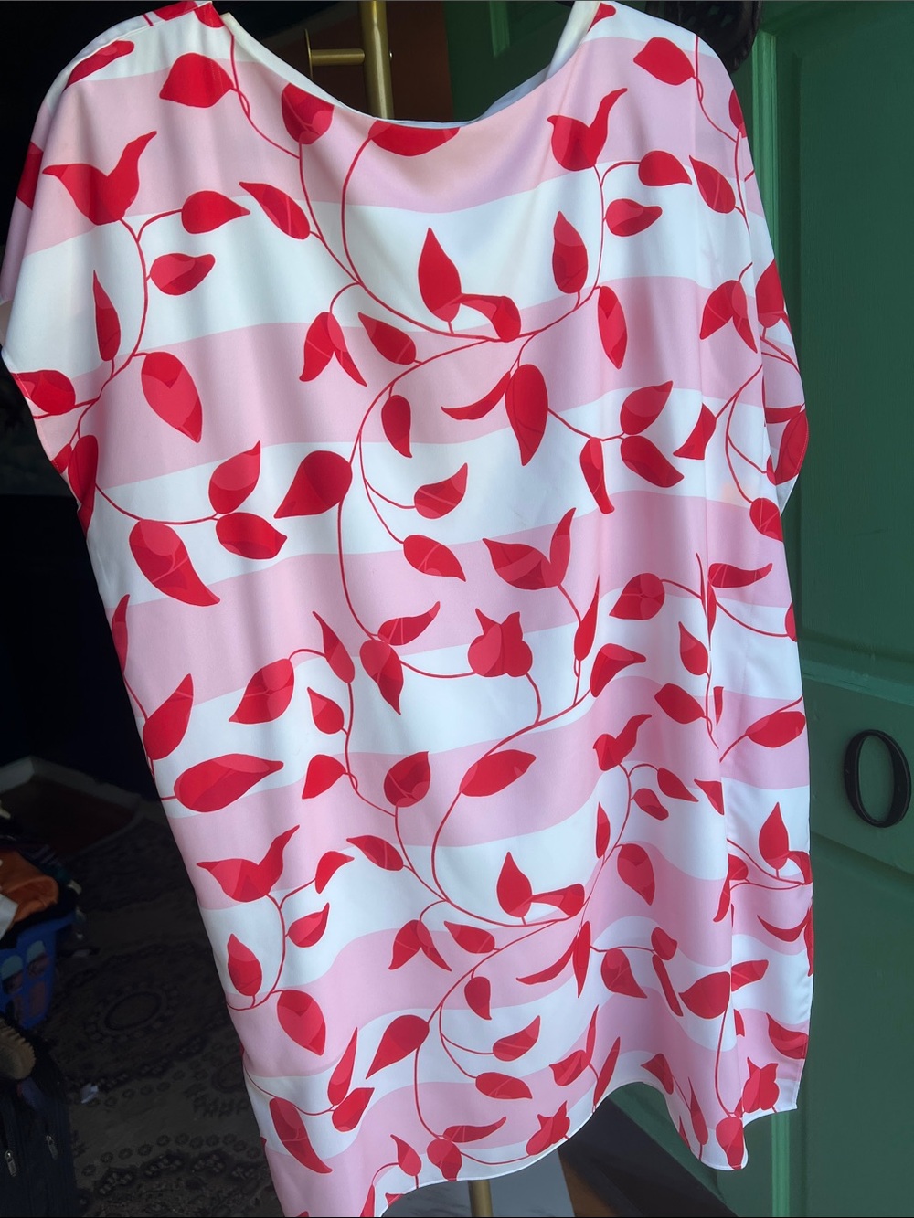 Anna Cate Pink & Red Floral Stripe Dress / Medium